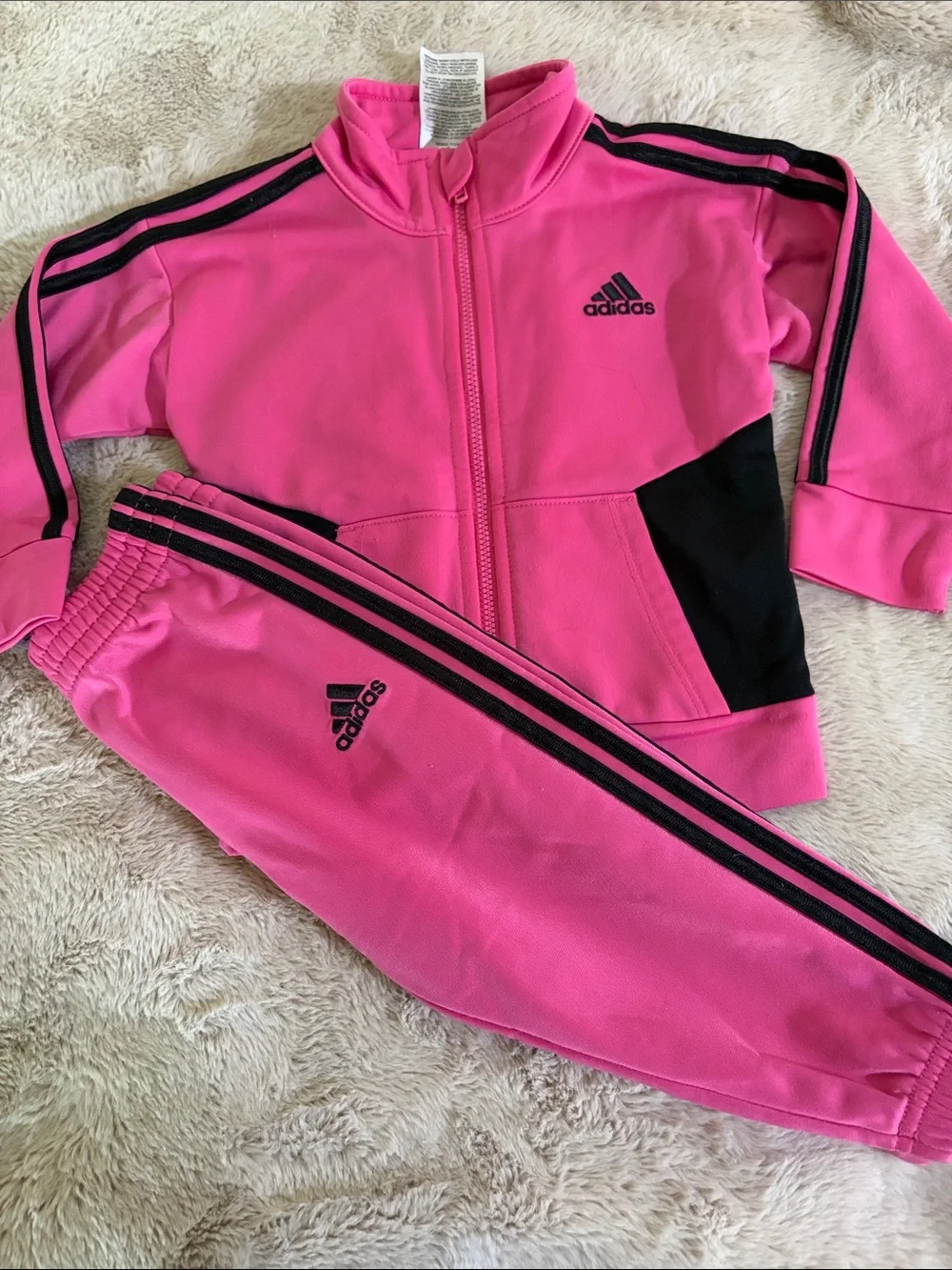 adidas Kids Hot Pink and Black Sweatpants & Joggers Set